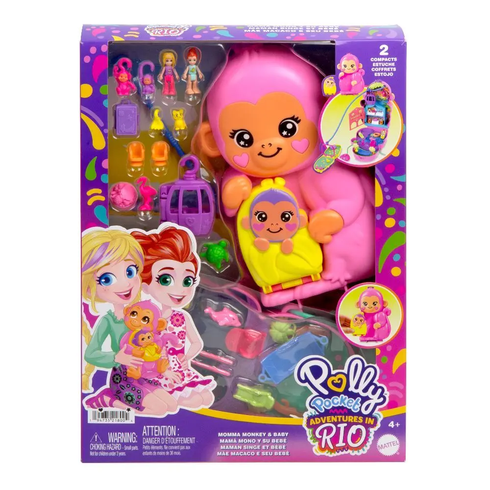 Cover: 194735218004 | Polly Pocket Affenmama und Baby | Fensterkarton | HWP04 | 2024