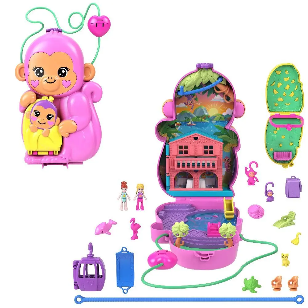Bild: 194735218004 | Polly Pocket Affenmama und Baby | Fensterkarton | HWP04 | 2024