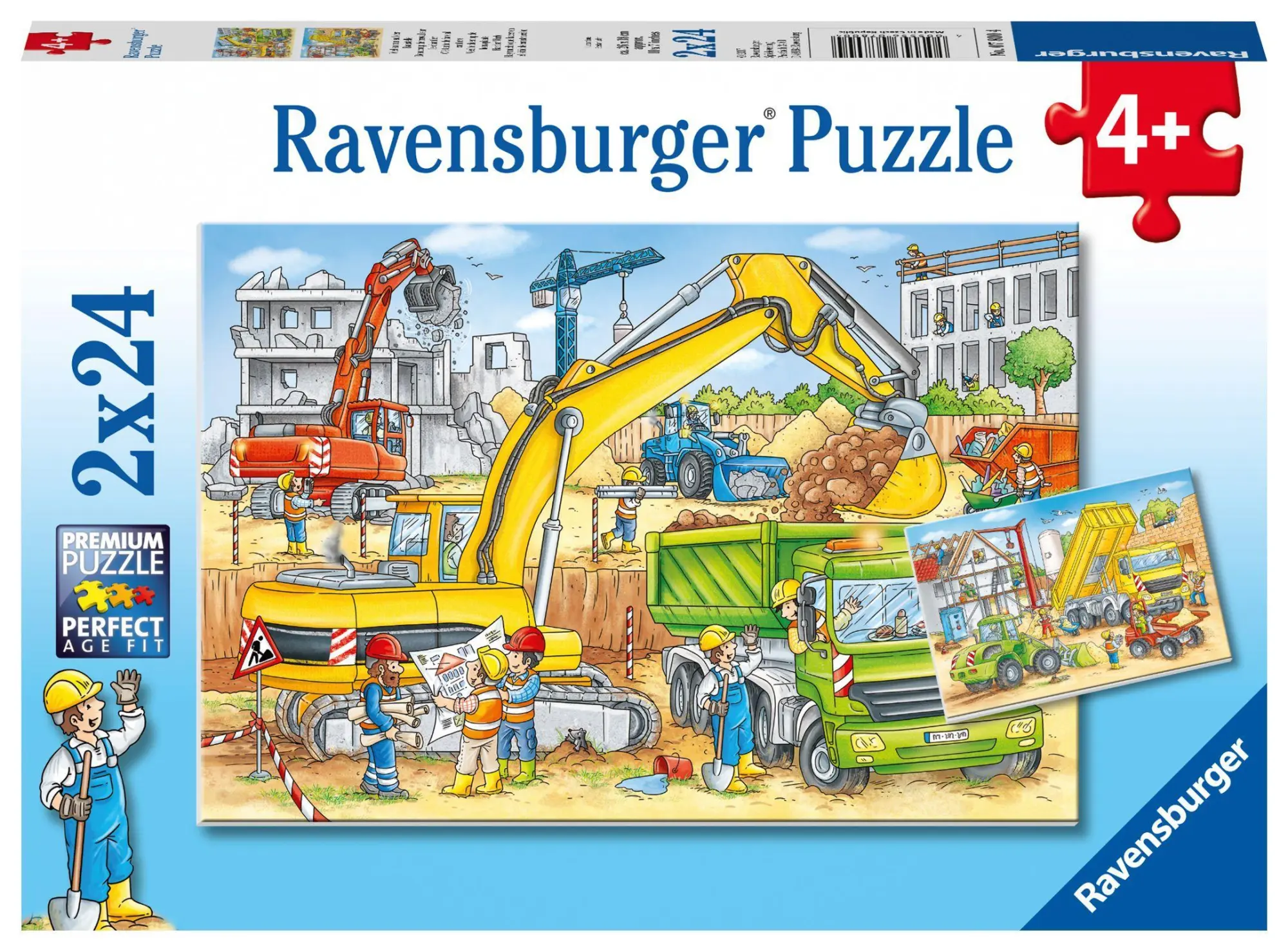 Cover: 4005556078004 | Viel zu tun auf der Baustelle. Puzzle 2 x 24 Teile | Stefan Lohr