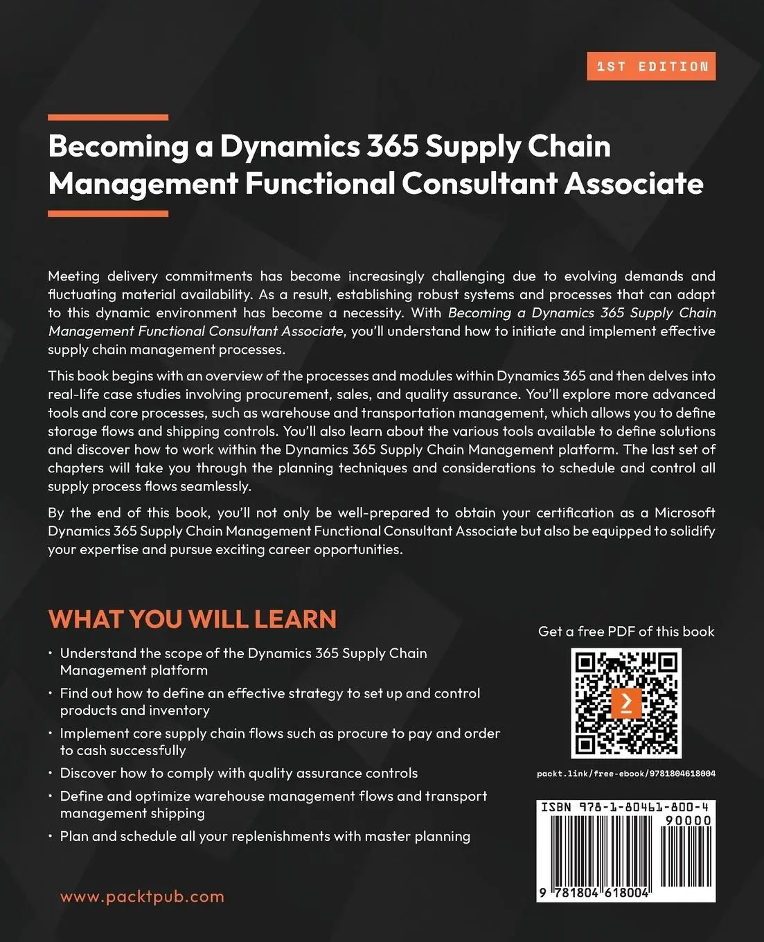 Rückseite: 9781804618004 | Becoming a Dynamics 365 Supply Chain Management Functional...