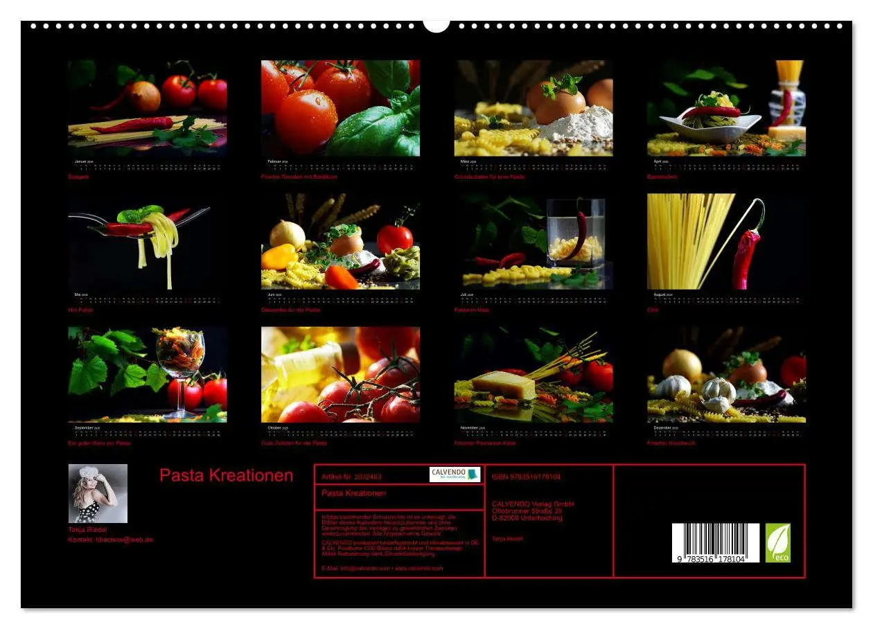 Bild: 9783516178104 | Pasta Kreationen (hochwertiger Premium Wandkalender 2026 DIN A2...