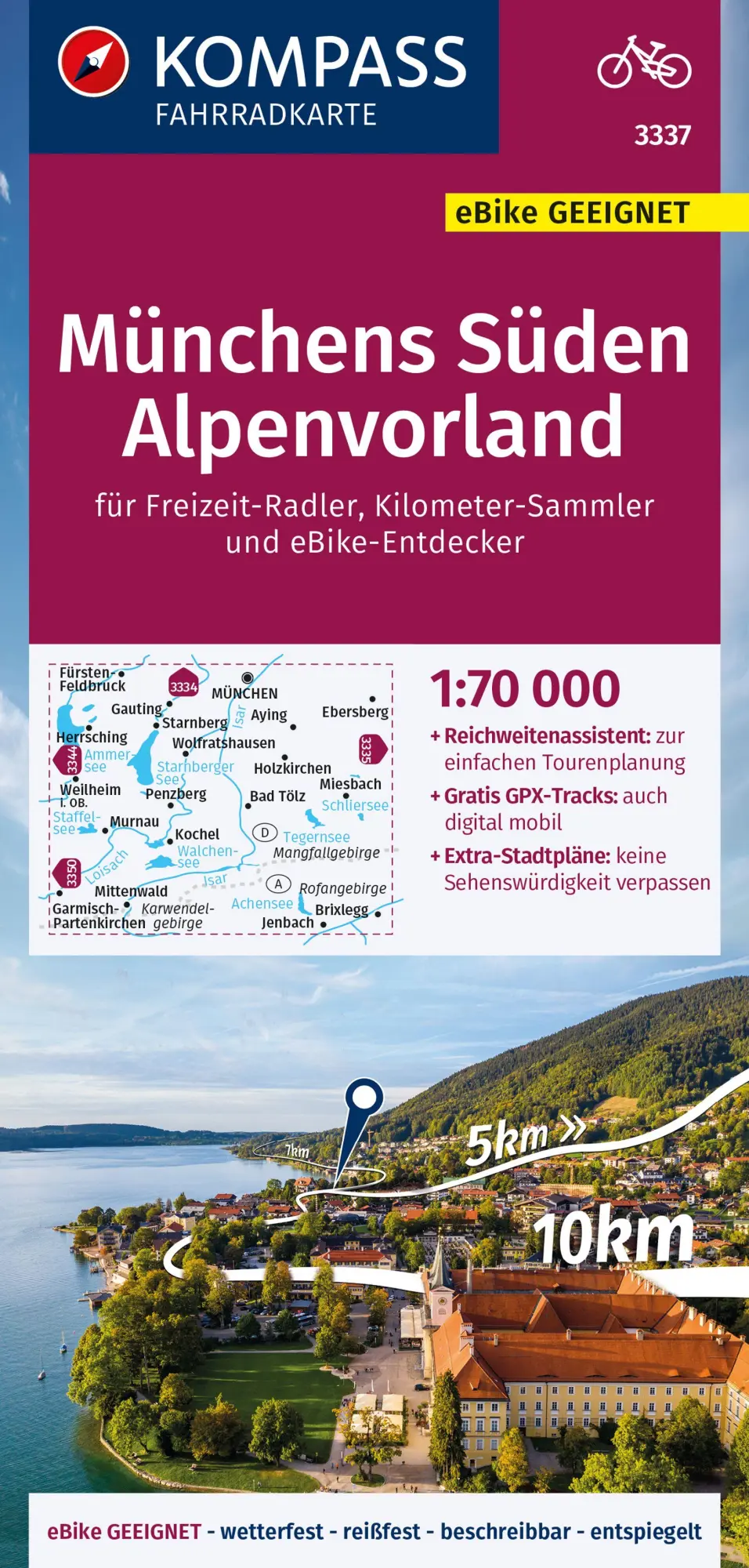 Cover: 9783991218104 | KOMPASS Fahrradkarte 3337 Münchens Süden, Alpenvorland 1:70.000 | 2023