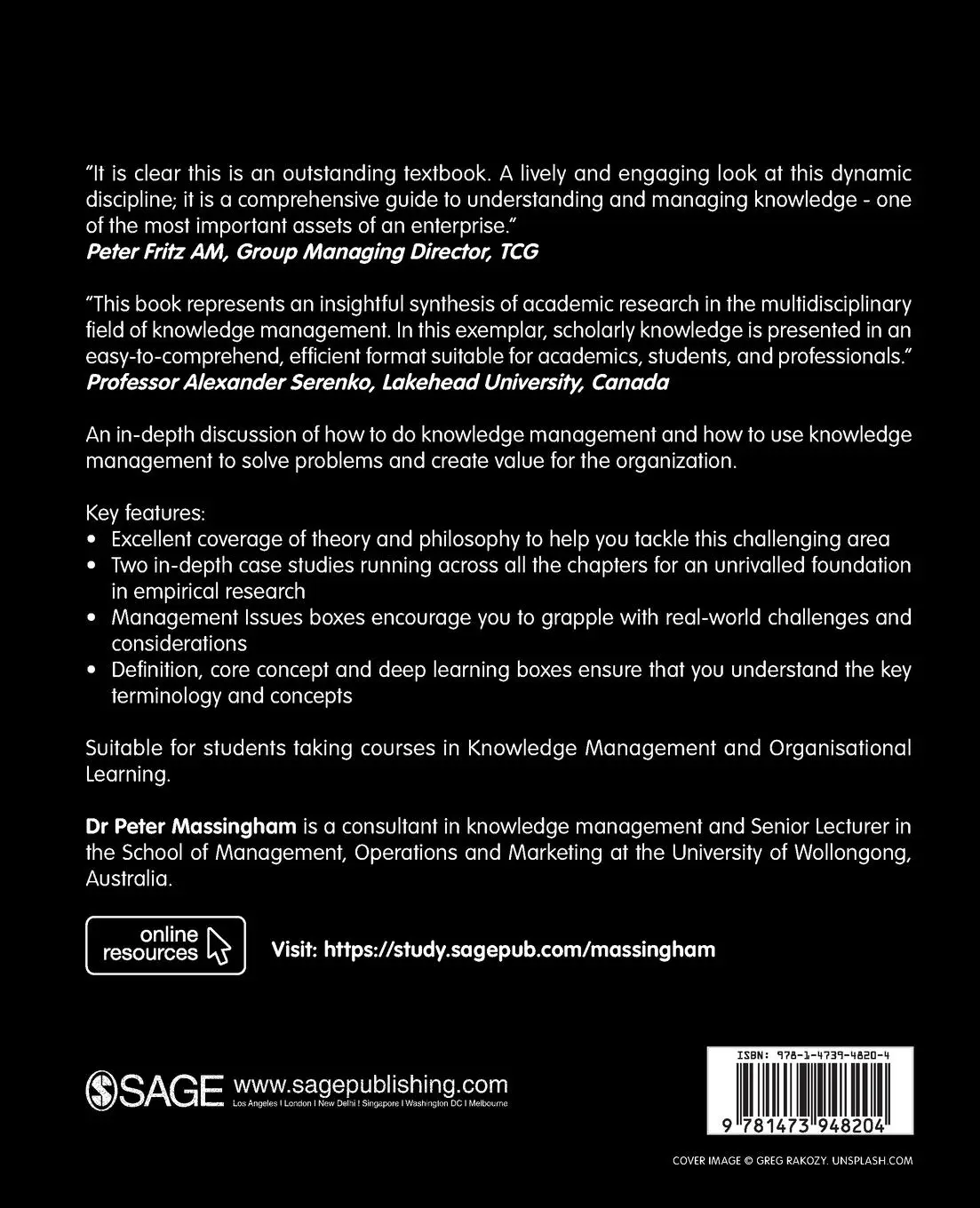Rückseite: 9781473948204 | Knowledge Management | Theory in Practice | Peter Massingham | Buch