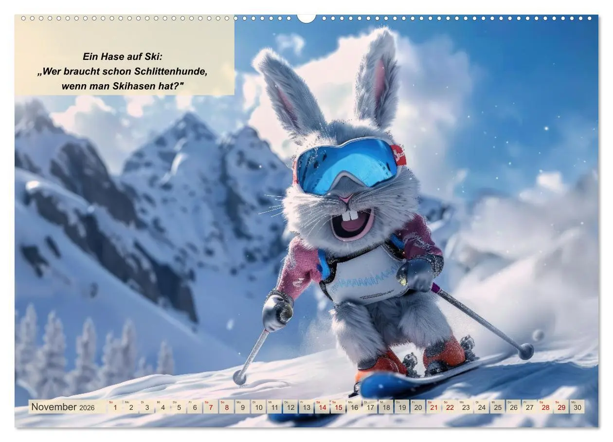Bild: 9783457388204 | Tierisch lustige Skifahrer (hochwertiger Premium Wandkalender 2026...