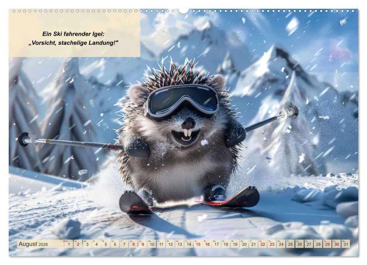 Bild: 9783457388204 | Tierisch lustige Skifahrer (hochwertiger Premium Wandkalender 2026...