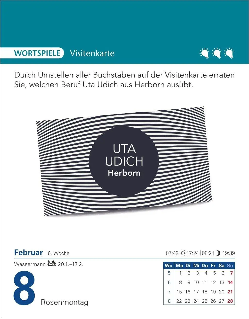 Bild: 9783840038204 | Brain Jogging Tagesabreißkalender 2027 - Gedächtnis, Konzentration,...