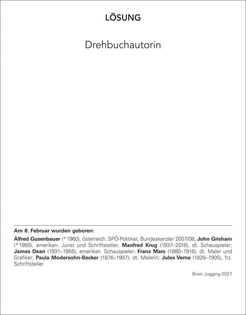 Bild: 9783840038204 | Brain Jogging Tagesabreißkalender 2027 - Gedächtnis, Konzentration,...