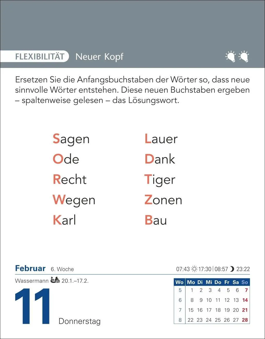Bild: 9783840038204 | Brain Jogging Tagesabreißkalender 2027 - Gedächtnis, Konzentration,...