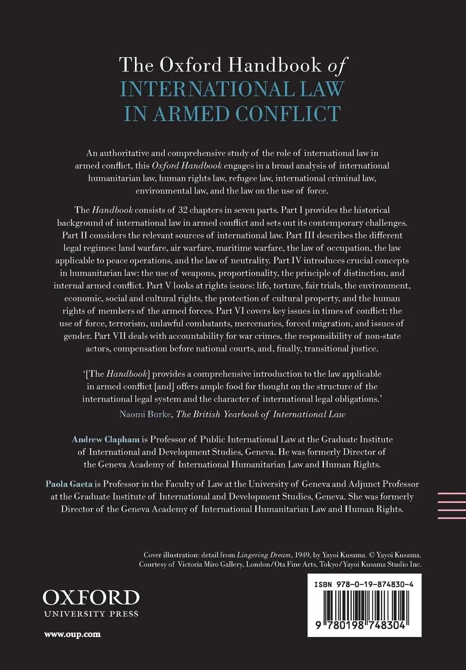 Rückseite: 9780198748304 | The Oxford Handbook of International Law in Armed Conflict | Buch