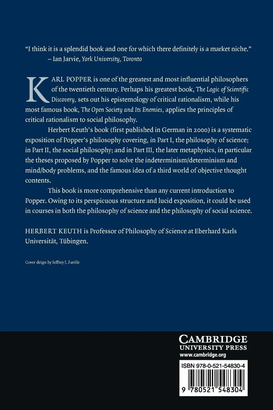 Rückseite: 9780521548304 | The Philosophy of Karl Popper | Herbert Keuth | Taschenbuch | Englisch