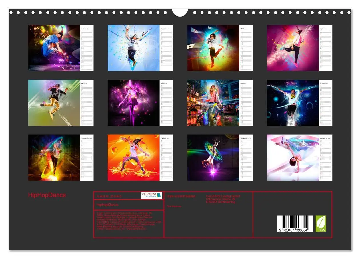 Bild: 9783457998304 | HipHopDance (Wandkalender 2026 DIN A3 quer), CALVENDO Monatskalender