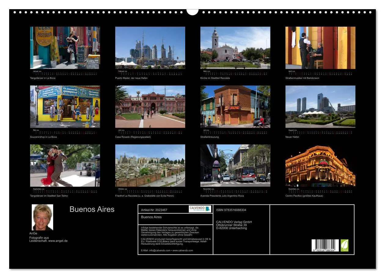 Bild: 9783516088304 | Buenos Aires (Wandkalender 2026 DIN A2 quer), CALVENDO Monatskalender