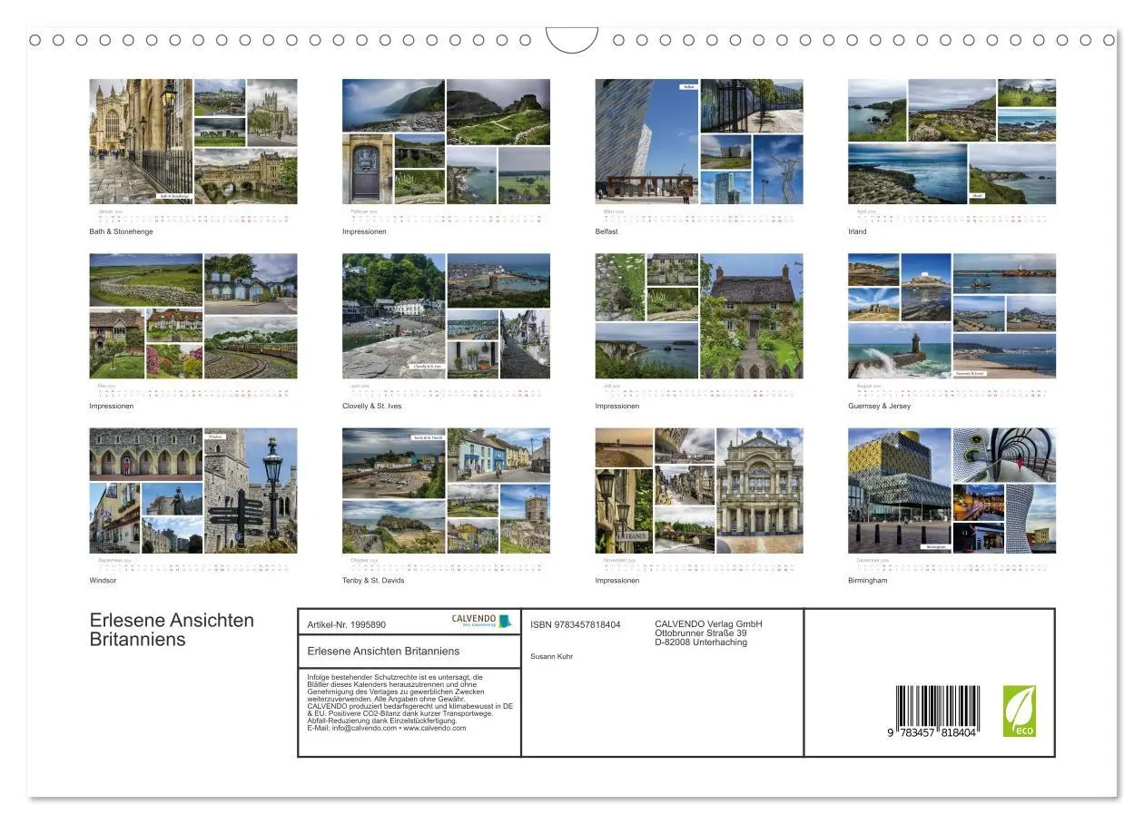 Bild: 9783457818404 | Erlesene Ansichten Britanniens (Wandkalender 2026 DIN A3 quer),...