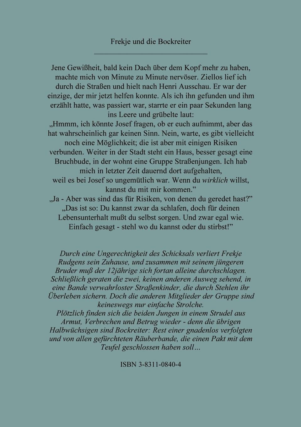 Rückseite: 9783831108404 | Frekje und die Bockreiter | Viola Huber | Taschenbuch | 116 S. | 2000
