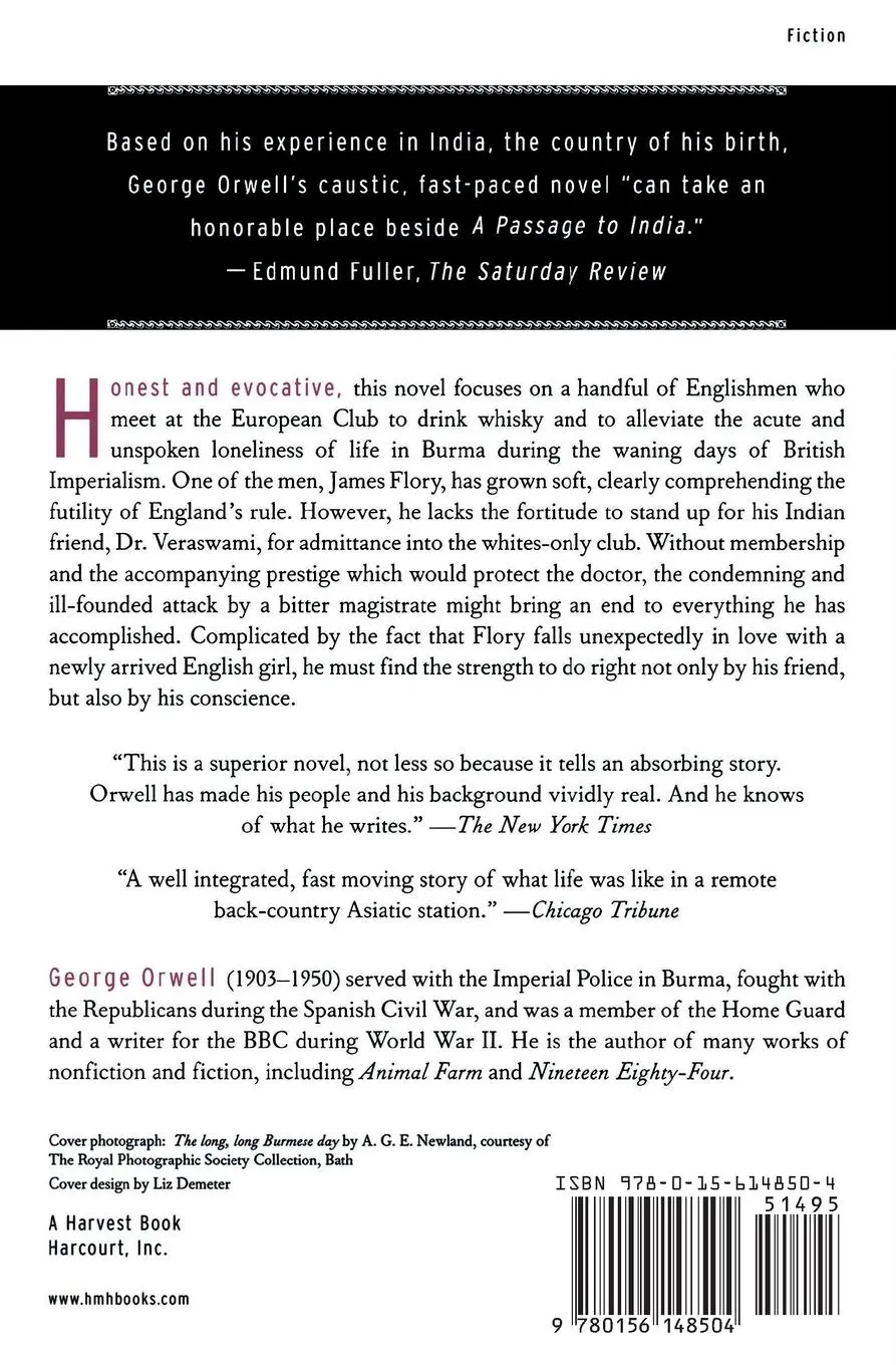 Rückseite: 9780156148504 | Burmese Days | George Orwell | Taschenbuch | Kartoniert / Broschiert