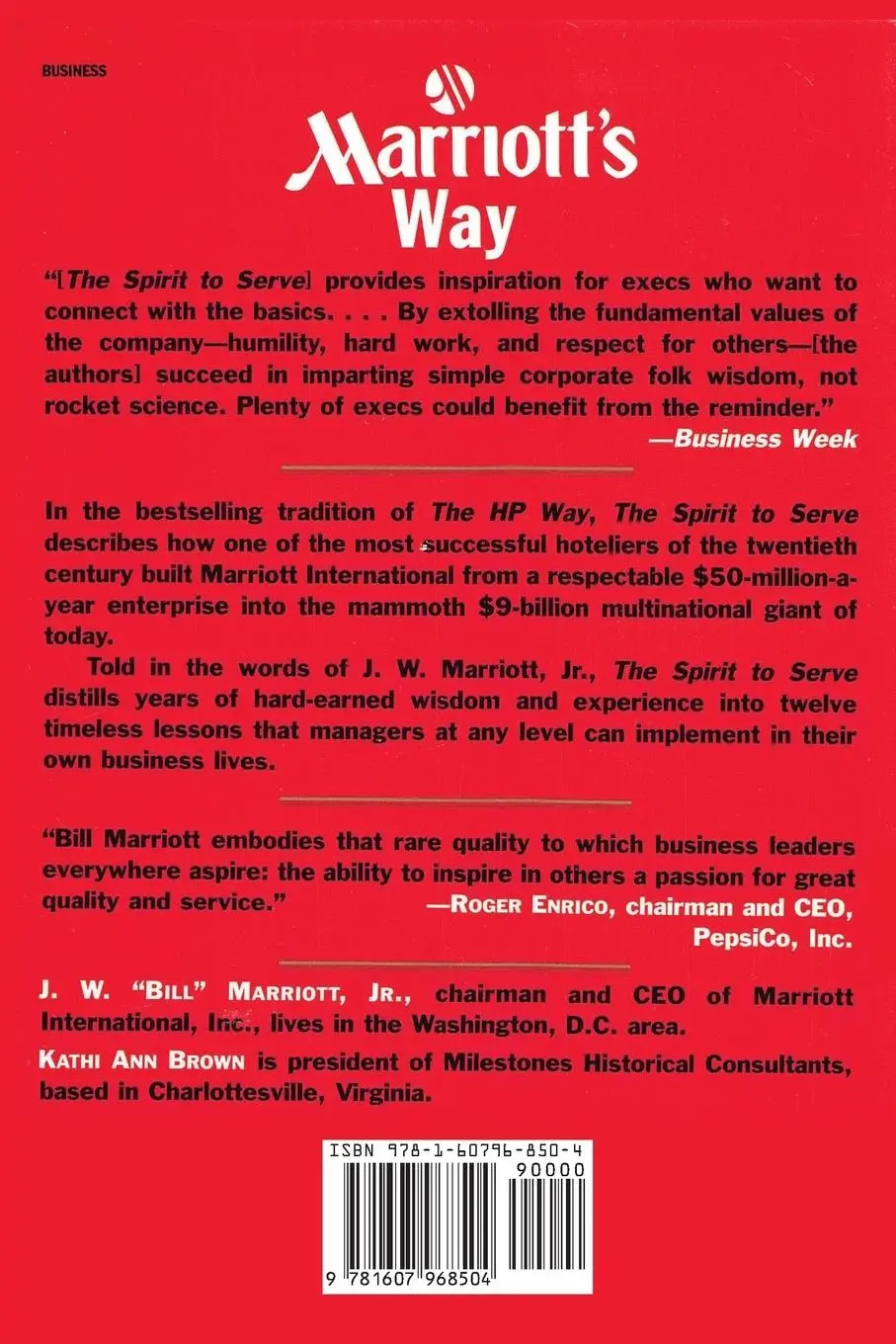 Rückseite: 9781607968504 | The Spirit to Serve Marriott's Way | J. W. Marriott (u. a.) | Buch