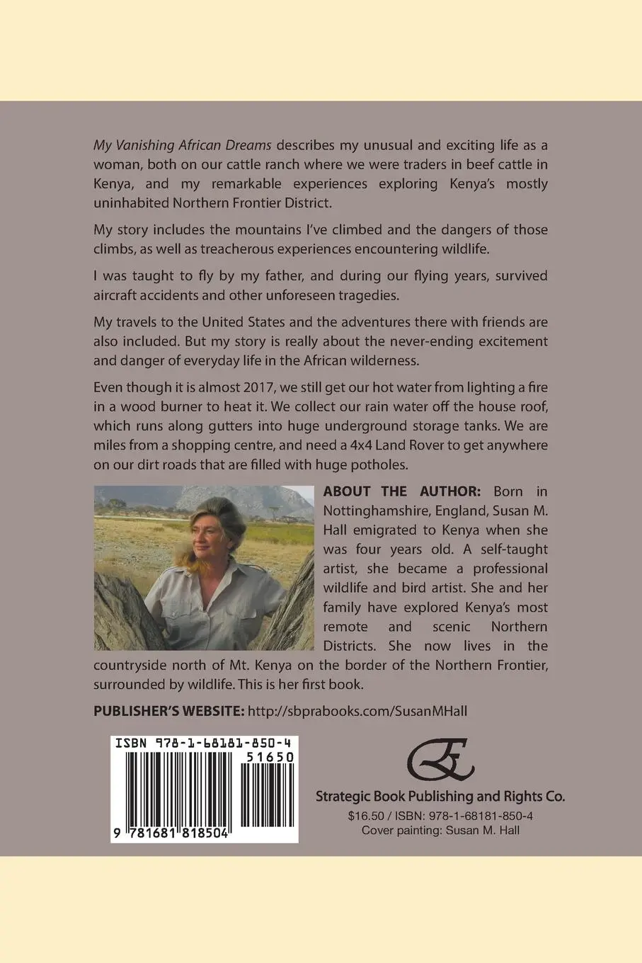 Rückseite: 9781681818504 | My Vanishing African Dreams | Susan M. Hall | Taschenbuch | Englisch