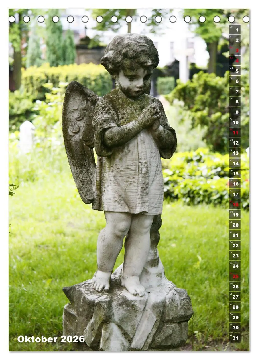 Bild: 9783516378504 | Friedhofsengel in Berlin (Tischkalender 2026 DIN A5 hoch), CALVENDO...