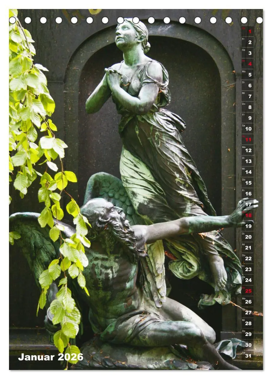 Bild: 9783516378504 | Friedhofsengel in Berlin (Tischkalender 2026 DIN A5 hoch), CALVENDO...