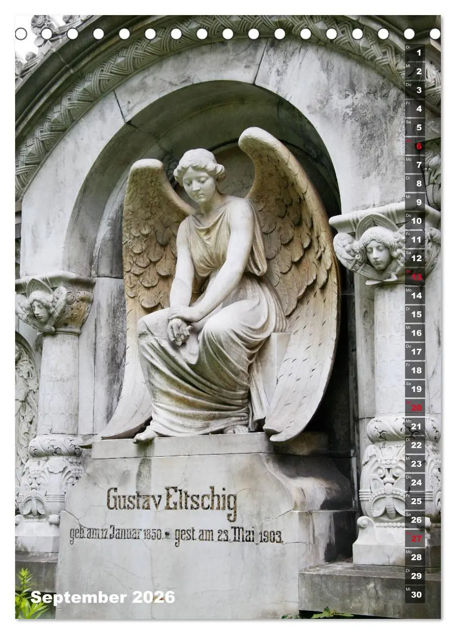 Bild: 9783516378504 | Friedhofsengel in Berlin (Tischkalender 2026 DIN A5 hoch), CALVENDO...