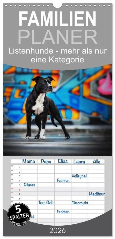 Cover: 9783516518504 | Familienplaner 2026 - Listenhunde - mehr als nur eine Kategorie mit...