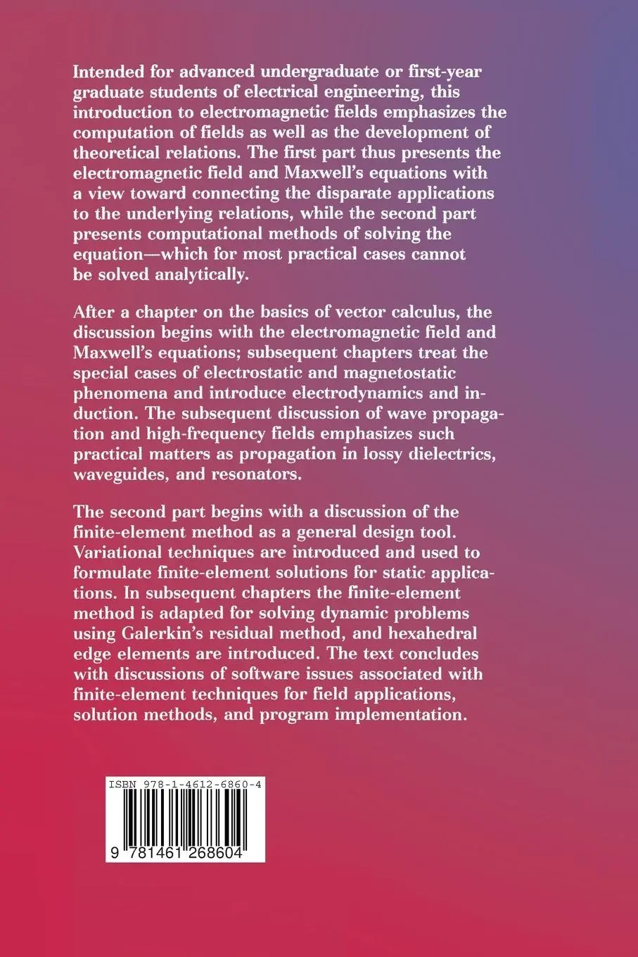 Rückseite: 9781461268604 | Electromagnetics and Calculation of Fields | Joao P. A. Bastos (u. a.)