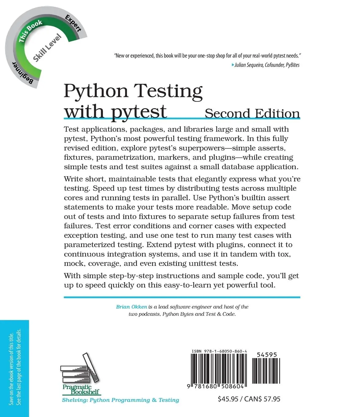 Rückseite: 9781680508604 | Python Testing with Pytest | Simple, Rapid, Effective, and Scalable