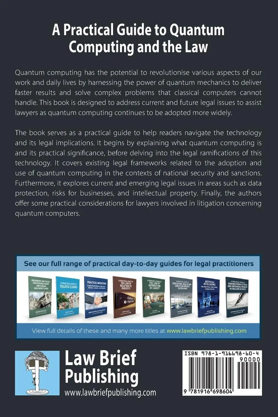 Rückseite: 9781916698604 | A Practical Guide to Quantum Computing and the Law | Wright (u. a.)