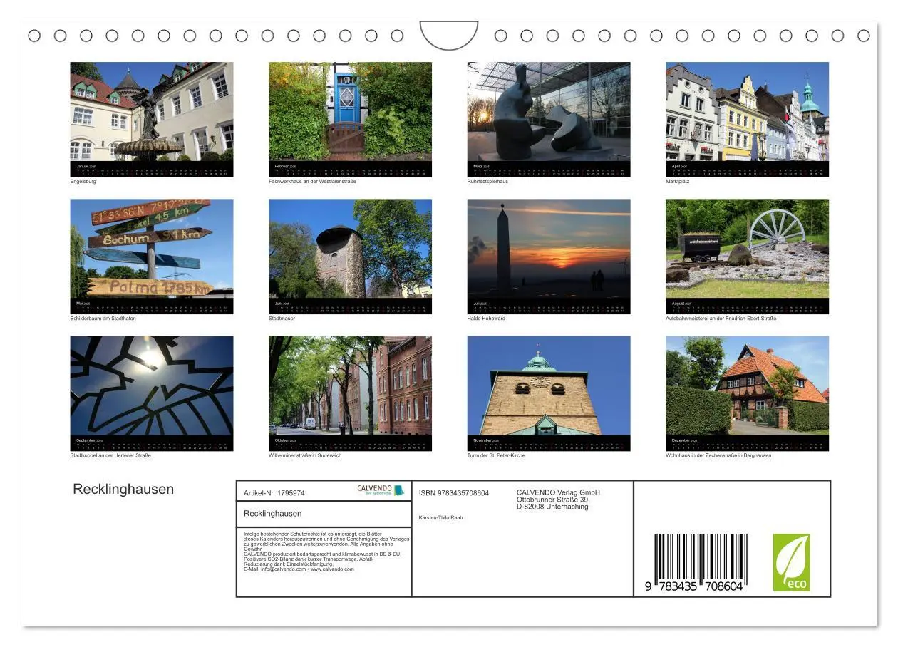 Bild: 9783435708604 | Recklinghausen (Wandkalender 2025 DIN A4 quer), CALVENDO...