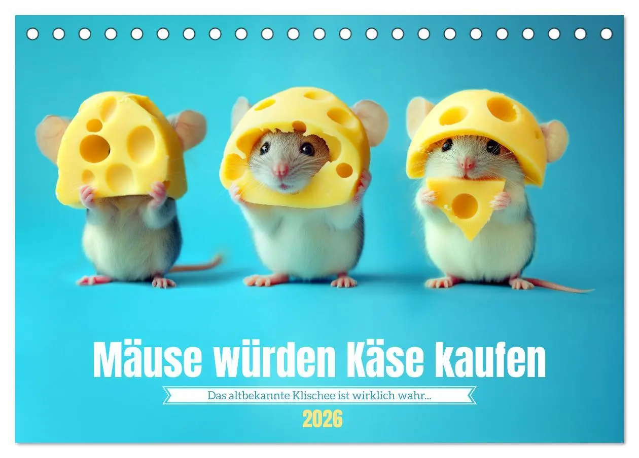 Cover: 9783457278604 | Mäuse würden Käse kaufen (Tischkalender 2026 DIN A5 quer), CALVENDO...