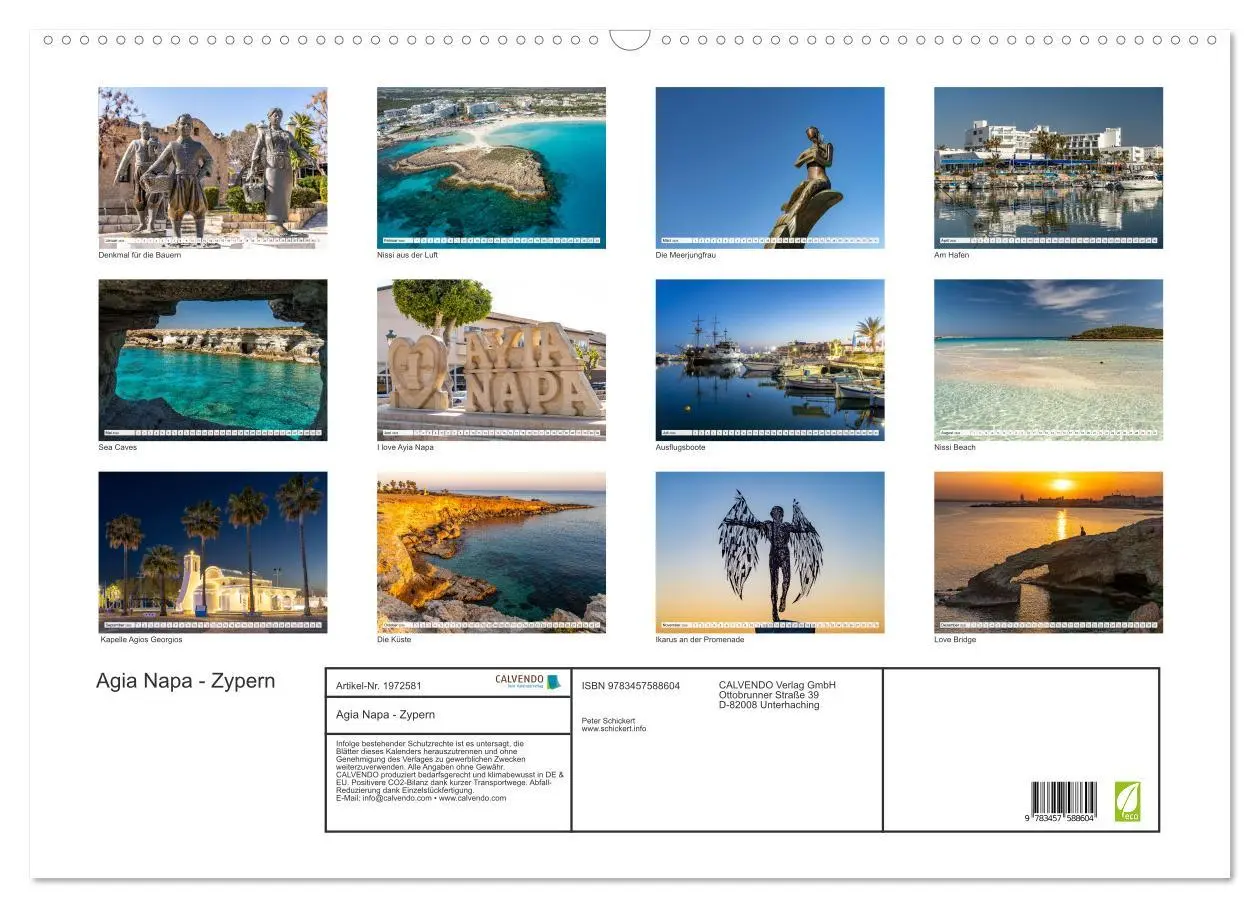 Bild: 9783457588604 | Agia Napa - Zypern (Wandkalender 2026 DIN A2 quer), CALVENDO...