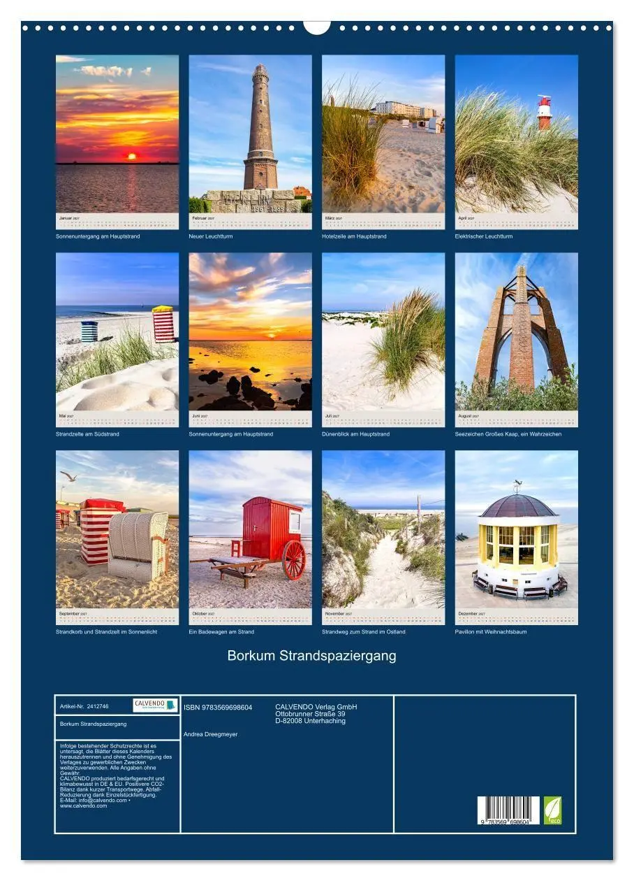 Bild: 9783569698604 | Borkum Strandspaziergang (Wandkalender 2027 DIN A2 hoch), CALVENDO...