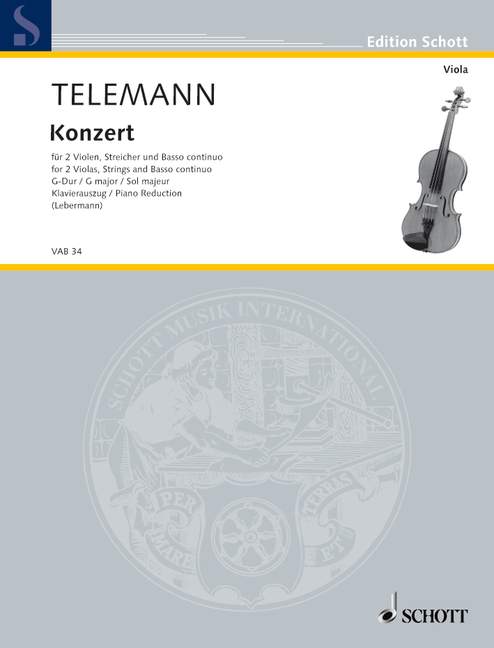 Cover: 9783795798604 | KONZERT G-DUR - 2 VA STR BC | Georg Philipp Telemann | Buch | 26 S.