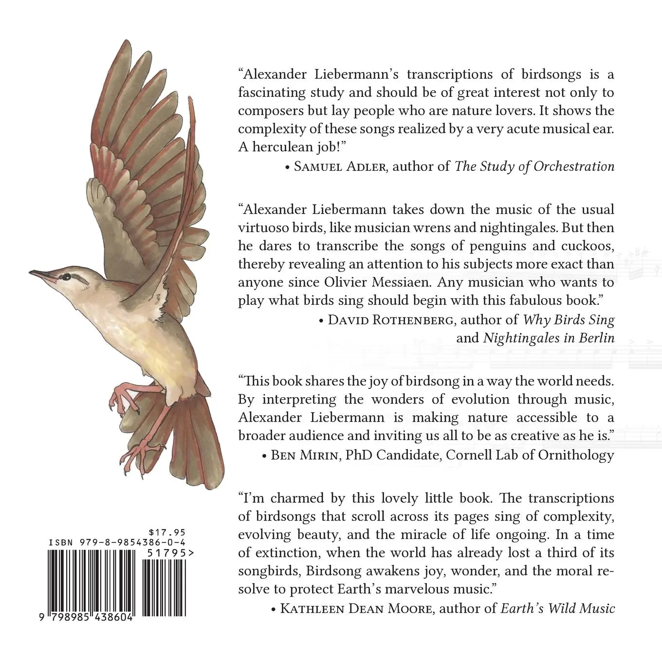 Rückseite: 9798985438604 | Birdsong | A Musical Field Guide | Alexander Liebermann | Taschenbuch