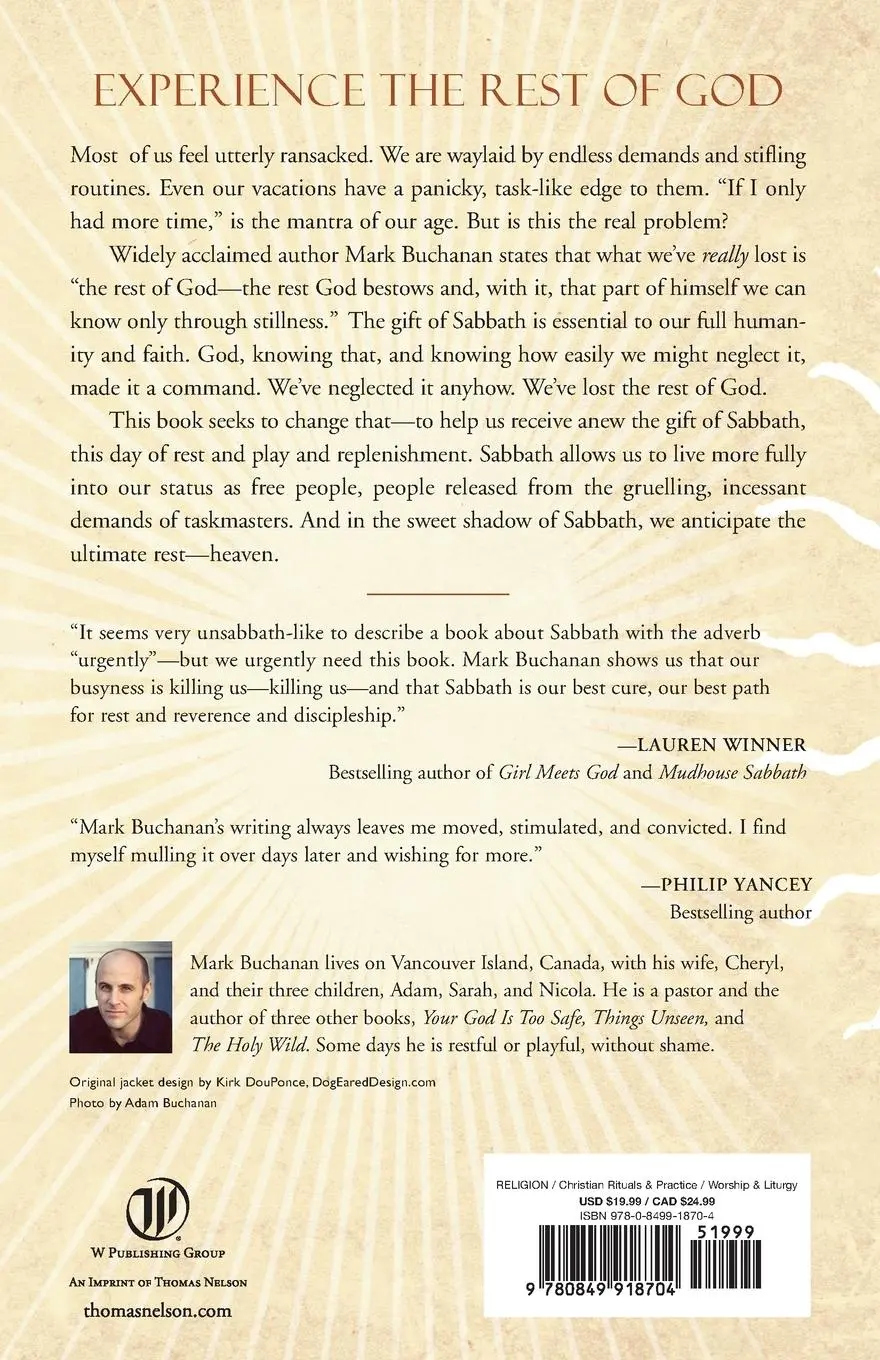 Rückseite: 9780849918704 | The Rest of God | Restoring Your Soul by Restoring Sabbath | Buchanan