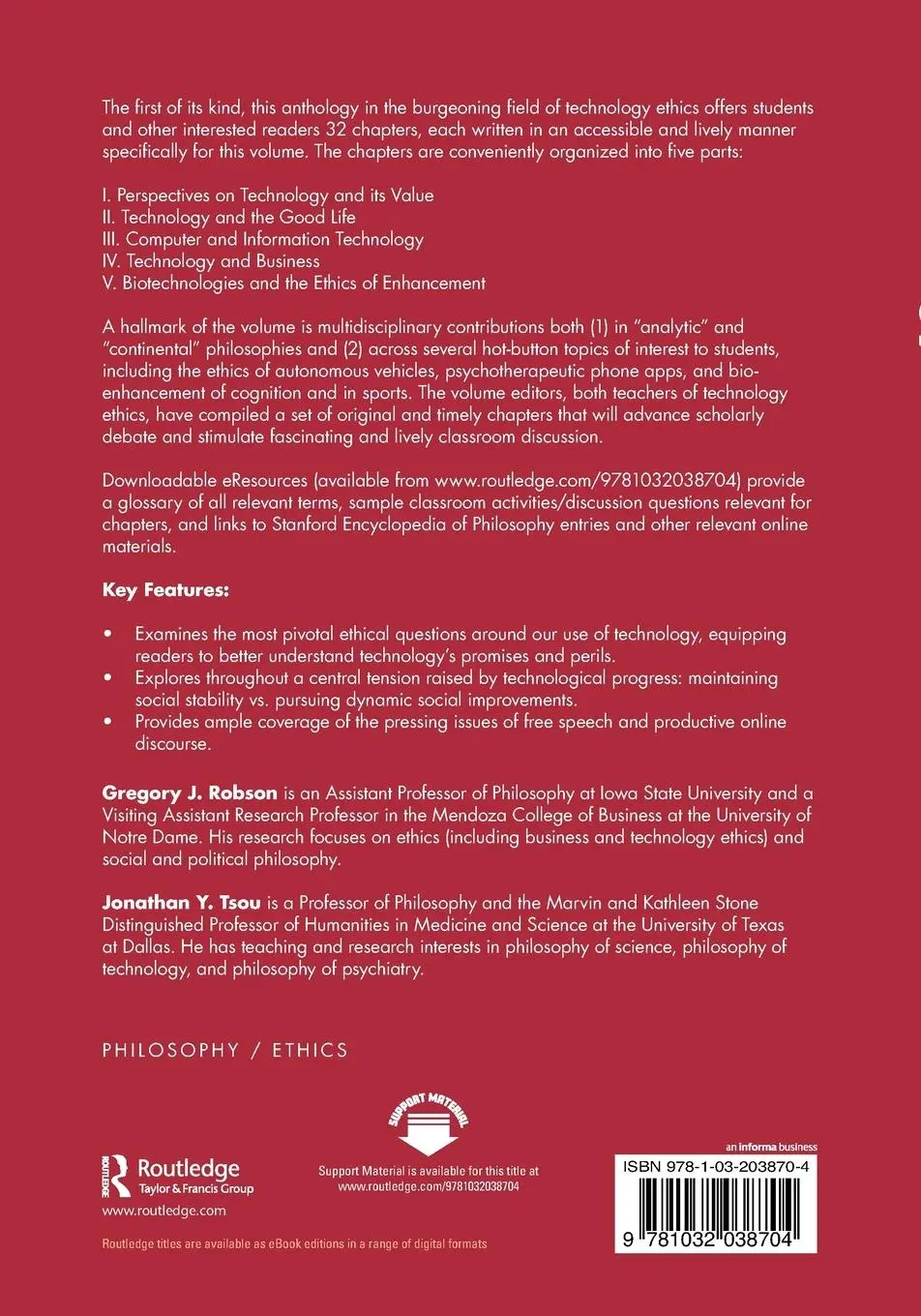Rückseite: 9781032038704 | Technology Ethics | A Philosophical Introduction and Readings | Buch