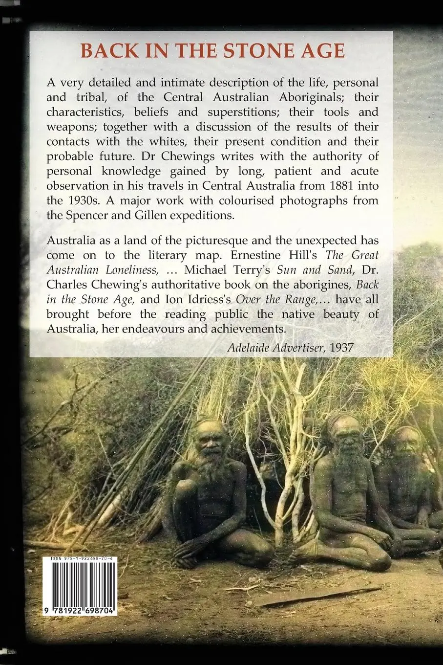 Rückseite: 9781922698704 | Back in the Stone Age | The Natives of Central Australia | Chewings