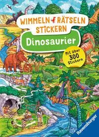 Cover: 9783473488704 | Wimmeln, Rätseln, Stickern: Dinosaurier | Caryad | Broschüre | 32 S.