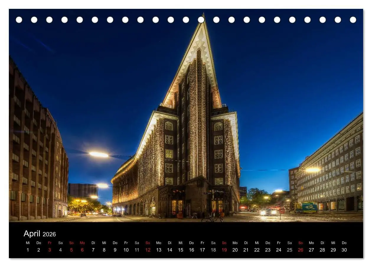 Bild: 9783516048704 | Hamburg - Lichter der Nacht (Tischkalender 2026 DIN A5 quer),...