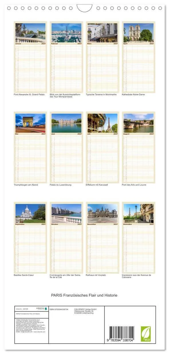 Bild: 9783594338704 | Familienplaner 2027 - PARIS Französisches Flair und Historie mit 5...