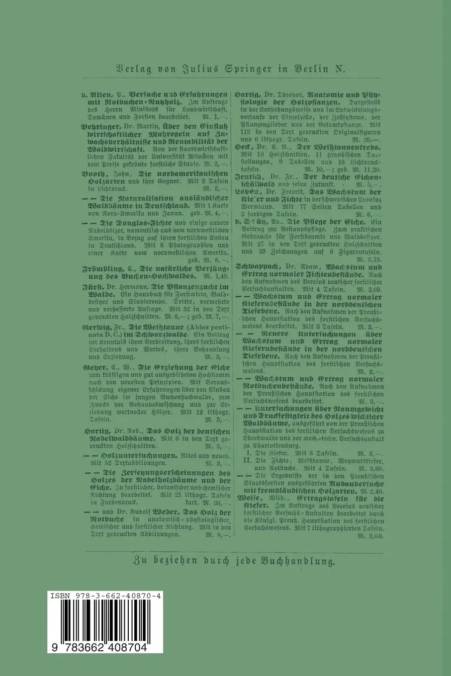Rückseite: 9783662408704 | Ertragstafeln für die Weißtanne | Fritz Eichhorn | Taschenbuch | vii