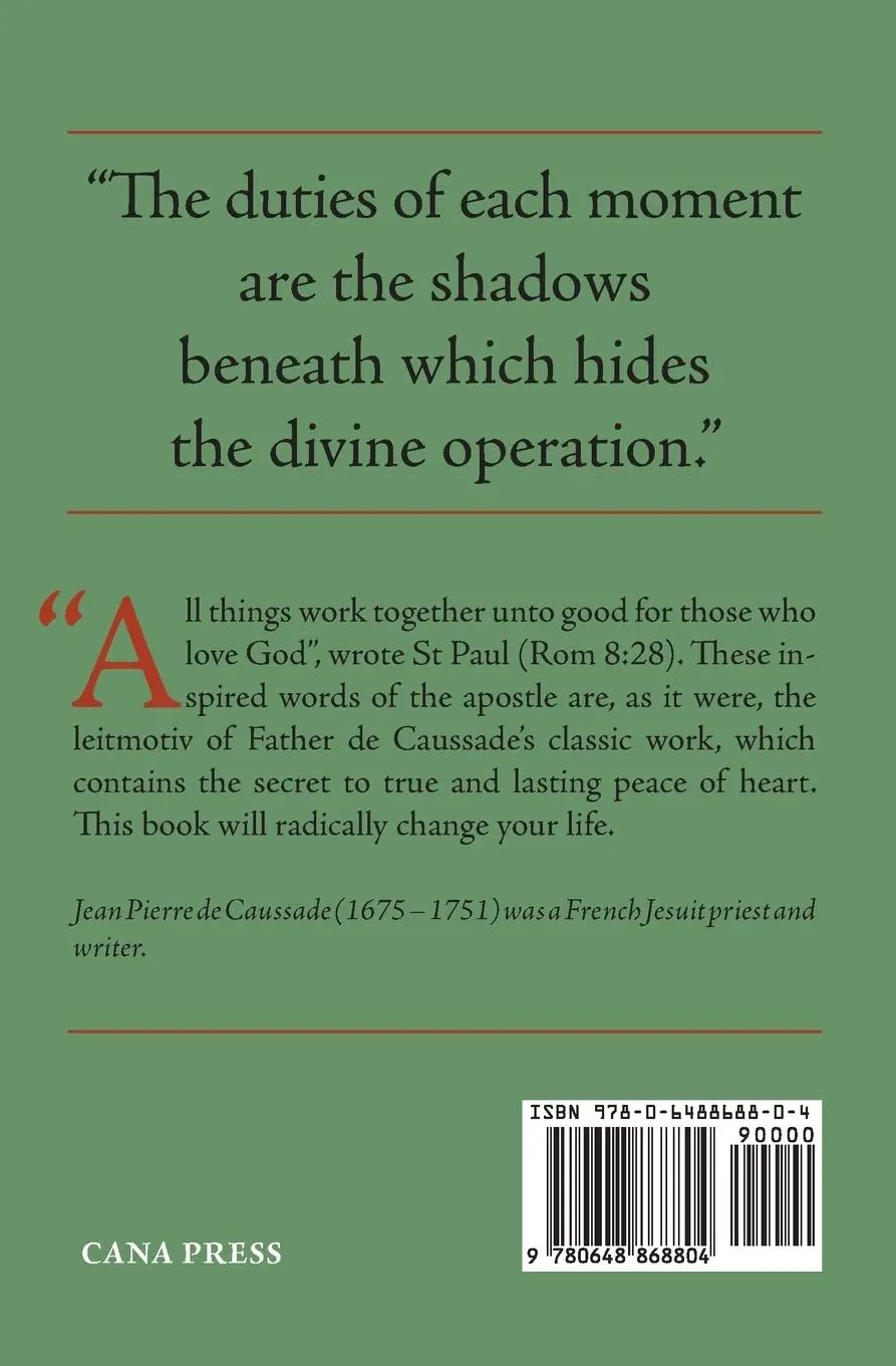 Rückseite: 9780648868804 | Abandonment To Divine Providence | Jean-Pierre De Caussade | Buch
