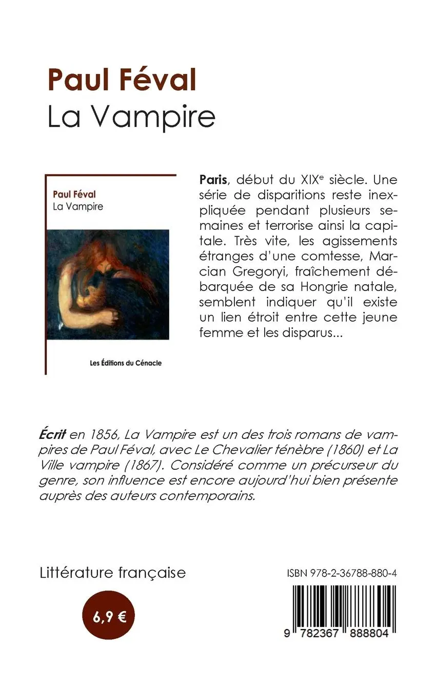 Rückseite: 9782367888804 | La Vampire de Paul Féval (édition de référence) | Paul Féval | Buch