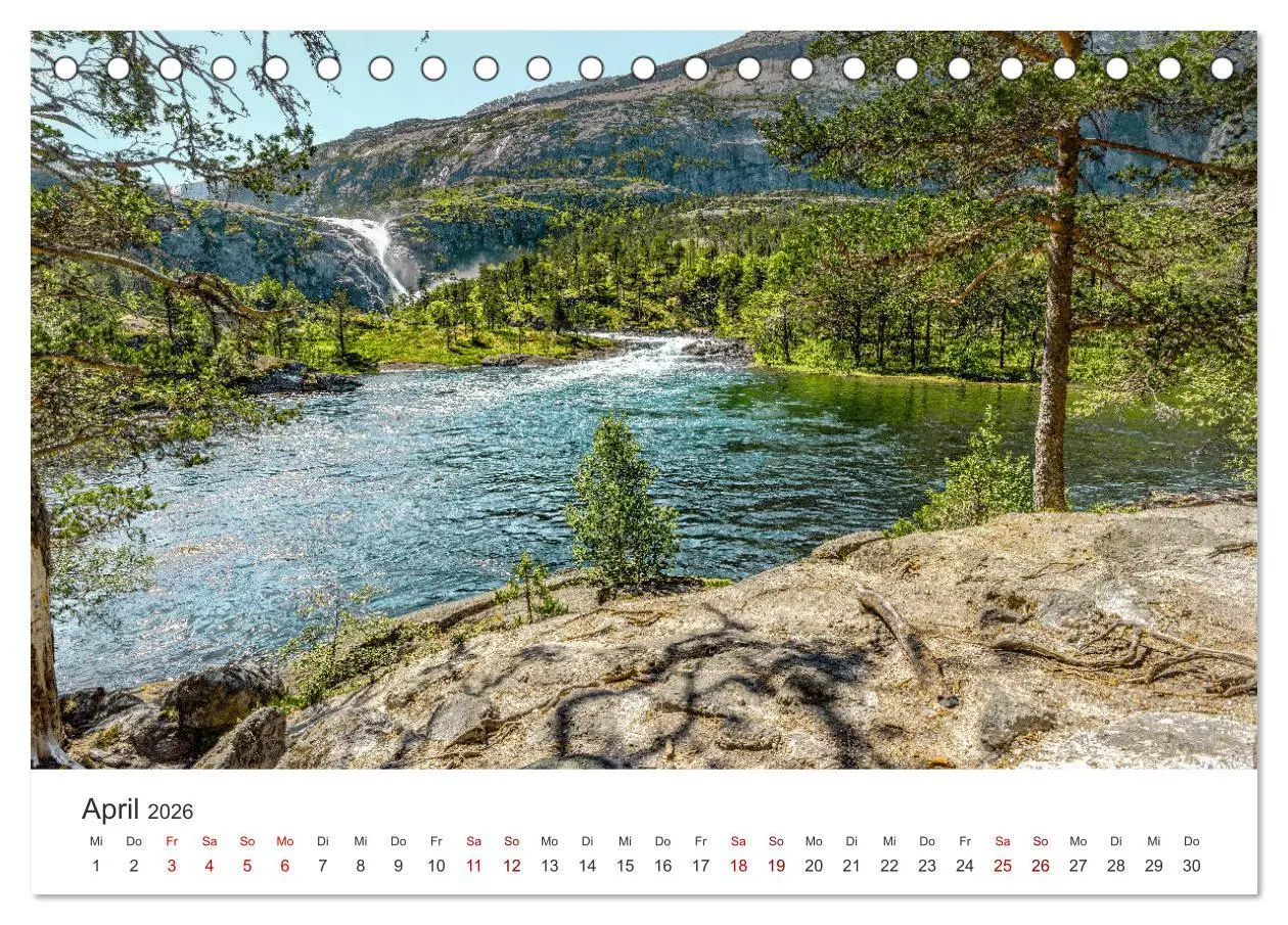 Bild: 9783457708804 | Wasserfälle in Norwegen (Tischkalender 2026 DIN A5 quer), CALVENDO...