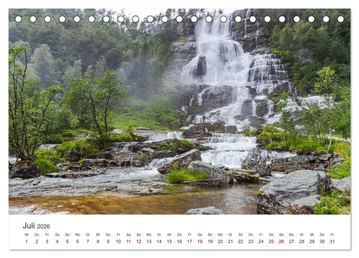 Bild: 9783457708804 | Wasserfälle in Norwegen (Tischkalender 2026 DIN A5 quer), CALVENDO...