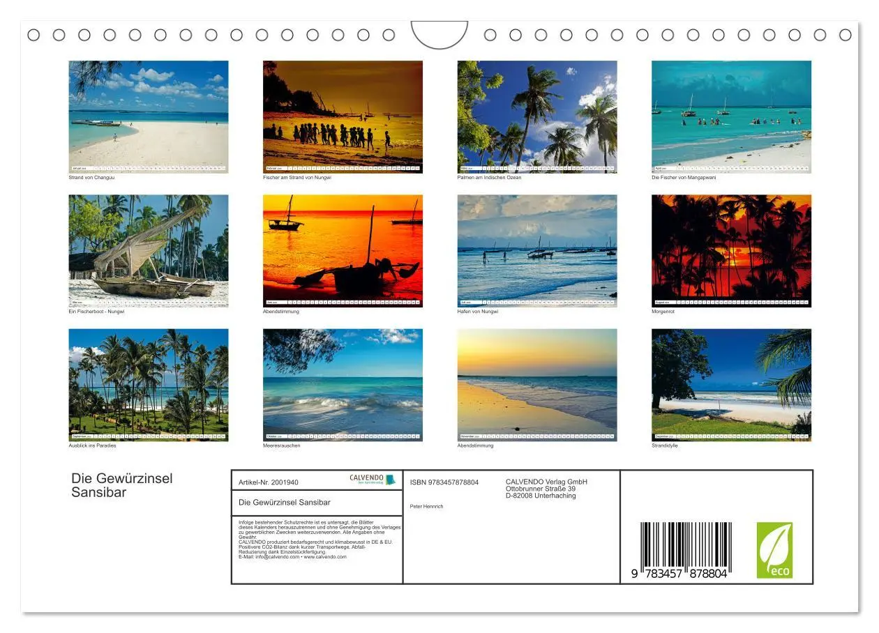 Bild: 9783457878804 | Die Gewürzinsel Sansibar (Wandkalender 2026 DIN A4 quer), CALVENDO...