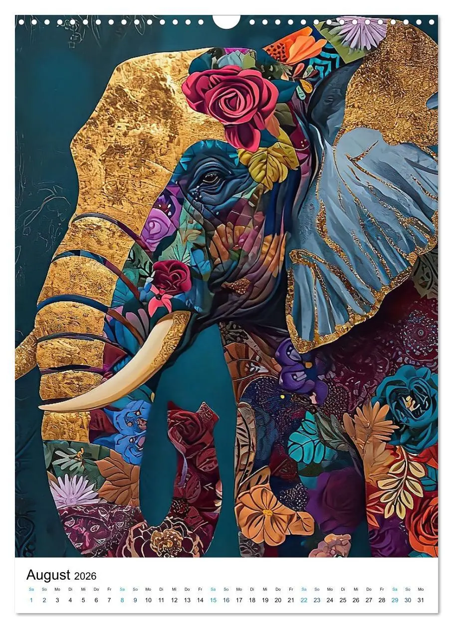 Bild: 9783516278804 | Farbenfrohe Elefanten (Wandkalender 2026 DIN A3 hoch), CALVENDO...