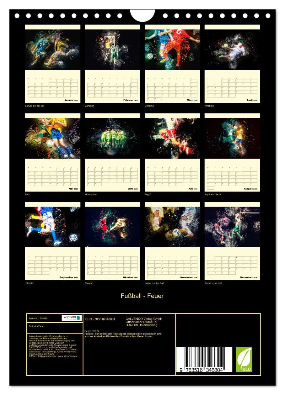 Bild: 9783516348804 | Fußball - Feuer (Wandkalender 2026 DIN A4 hoch), CALVENDO...