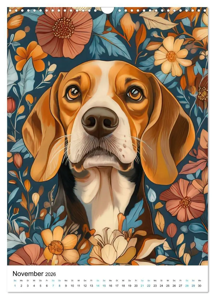 Bild: 9783516658804 | Beagle im Blumenmeer (Wandkalender 2026 DIN A3 hoch), CALVENDO...
