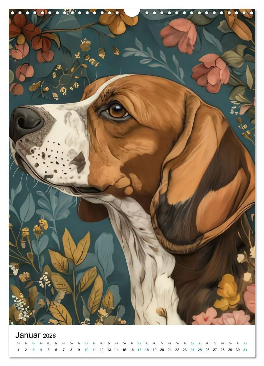 Bild: 9783516658804 | Beagle im Blumenmeer (Wandkalender 2026 DIN A3 hoch), CALVENDO...
